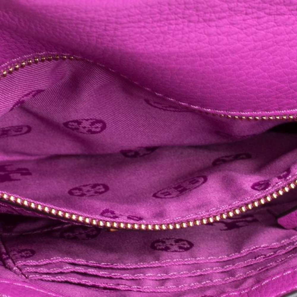 Tory Burch Fuchsia Leather Kira Envelope Chain Shoulder Evening Bag Clutch - Picture 9 of 11